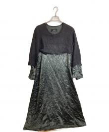 tricot COMME des GARCONS（トリココムデギャルソン）の古着「ニットレイヤードドッキングワンピース」｜ブラック