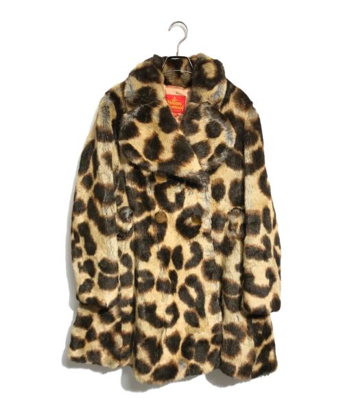 Vivienne Westwood（ヴィヴィアンウエストウッド）Vivienne Westwood (ヴィヴィアンウエストウッド) レオパードプリンセスコート ベージュ サイズ:12の古着・服飾アイテム