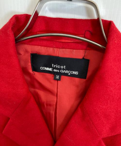 tricot COMME des GARCONS（トリココムデギャルソン）tricot COMME des GARCONS (トリココムデギャルソン) 変形テーラードジャケット レッド サイズ:Mの古着・服飾アイテム