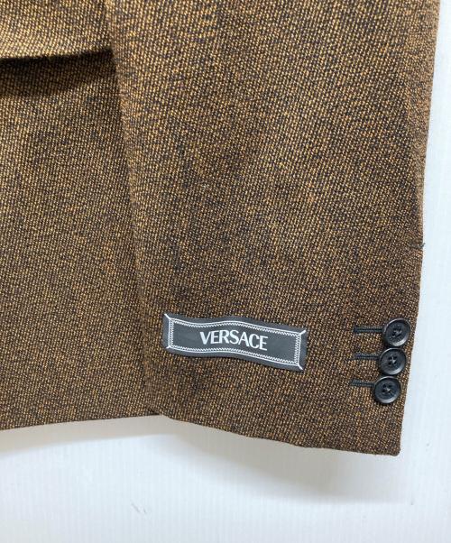 VERSACE（ヴェルサーチ）VERSACE (ヴェルサーチ) ウールダブルブレストジャケット ブラウン サイズ:52の古着・服飾アイテム
