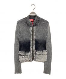 DIESEL（ディーゼル）の古着「M-MELISSAジップアップニット」｜グレー