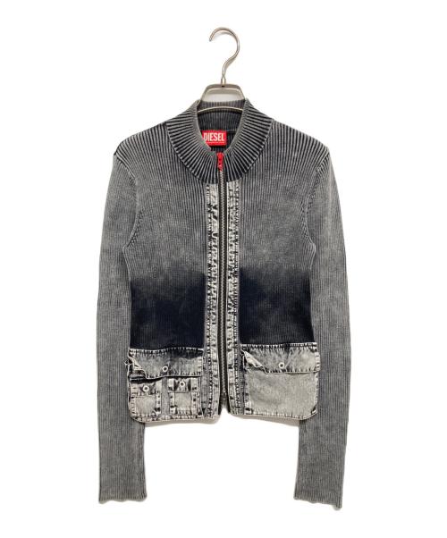 DIESEL（ディーゼル）DIESEL (ディーゼル) M-MELISSAジップアップニット グレー サイズ:Lの古着・服飾アイテム