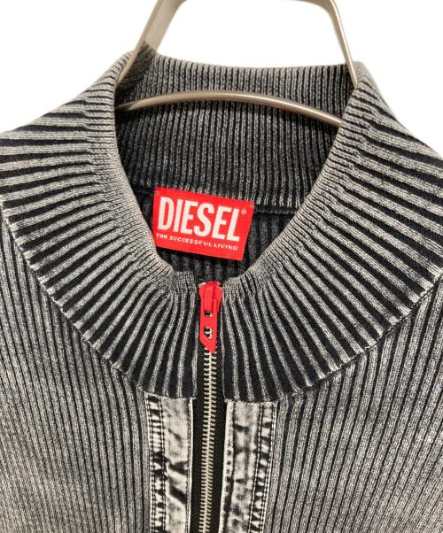 DIESEL（ディーゼル）DIESEL (ディーゼル) M-MELISSAジップアップニット グレー サイズ:Lの古着・服飾アイテム