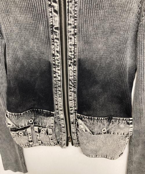 DIESEL（ディーゼル）DIESEL (ディーゼル) M-MELISSAジップアップニット グレー サイズ:Lの古着・服飾アイテム