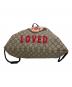 中古・古着 GUCCI (グッチ) GGスプリーム ドローストリング タイガーヘッド ナップサック ベージュ：55000円