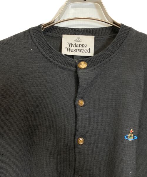 Vivienne Westwood（ヴィヴィアンウエストウッド）Vivienne Westwood (ヴィヴィアンウエストウッド) オーブ刺繍クルーネックカーディガン グレー サイズ:XSの古着・服飾アイテム