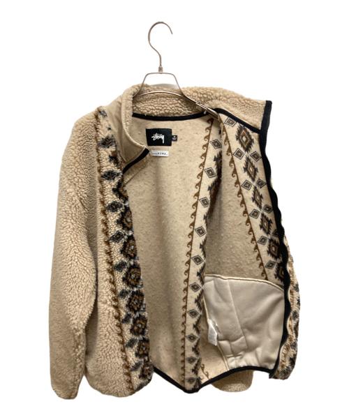 stussy（ステューシー）stussy (ステューシー) ボアジャケット　118401 ベージュ サイズ:Mの古着・服飾アイテム
