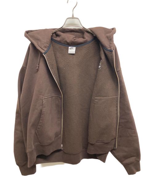 NIKE（ナイキ）NIKE (ナイキ) stussy (ステューシー) STONE WASHED FLEECE ZIP HOODIE ブラウン サイズ:Lの古着・服飾アイテム