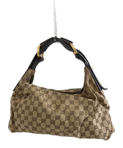 GUCCI（グッチ）GUCCI (グッチ) GGキャンバスハンドバッグ ブラウンの古着・服飾アイテム