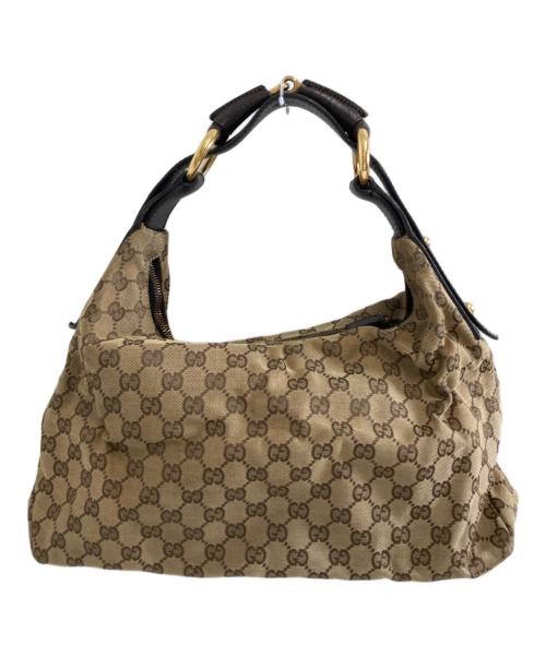 GUCCI（グッチ）GUCCI (グッチ) GGキャンバスハンドバッグ ブラウンの古着・服飾アイテム