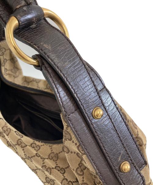 GUCCI（グッチ）GUCCI (グッチ) GGキャンバスハンドバッグ ブラウンの古着・服飾アイテム
