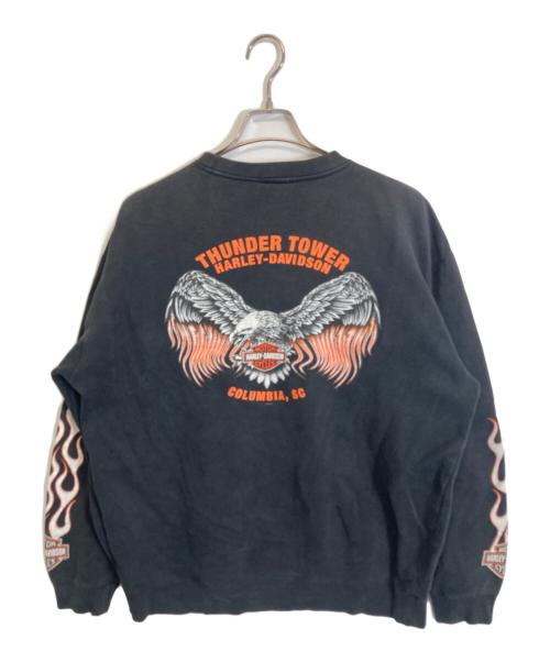 HARLEY-DAVIDSON（ハーレーダビッドソン）HARLEY-DAVIDSON (ハーレーダビッドソン) プリントスウェット ブラック サイズ:Lの古着・服飾アイテム