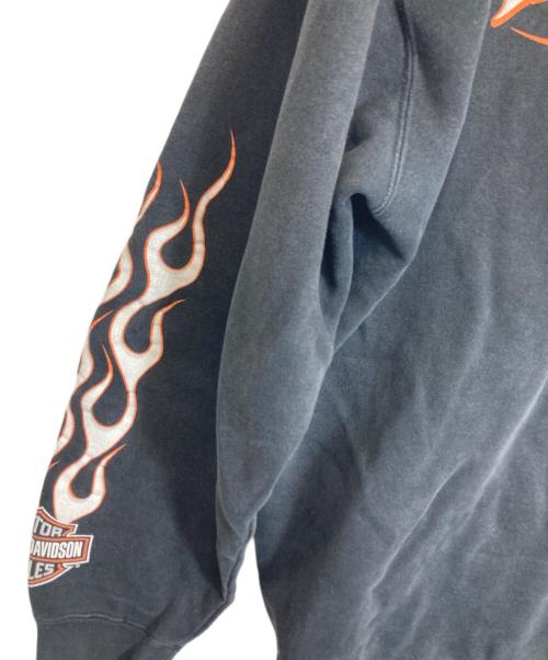 HARLEY-DAVIDSON（ハーレーダビッドソン）HARLEY-DAVIDSON (ハーレーダビッドソン) プリントスウェット ブラック サイズ:Lの古着・服飾アイテム