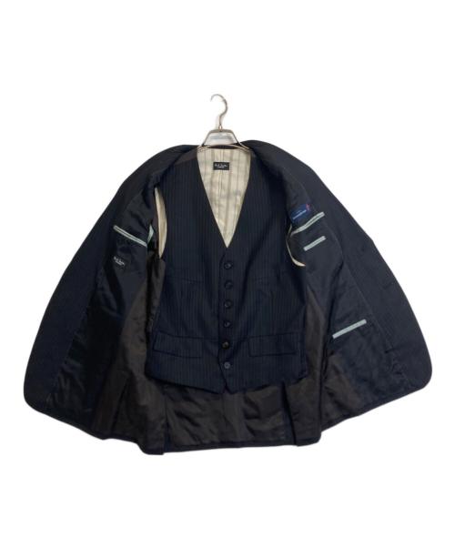 Paul Smith London（ポールスミスロンドン）Paul Smith London (ポールスミスロンドン) ストライプセットアップスーツ ブラック サイズ:Lの古着・服飾アイテム
