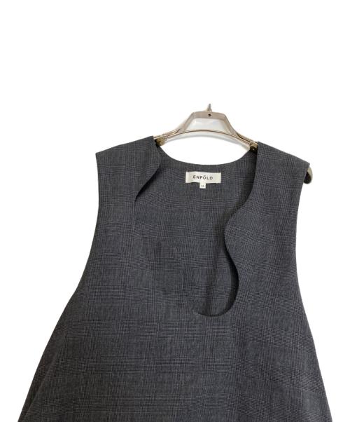ENFOLD（エンフォルド）ENFOLD (エンフォルド) ROUND-NECK JUMPER-DRES グレー サイズ:Sの古着・服飾アイテム