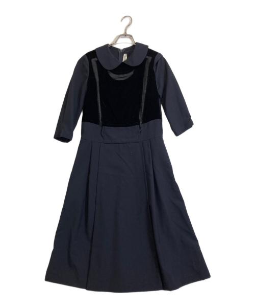 COMME des GARCONS（コムデギャルソン）COMME des GARCONS (コムデギャルソン) ベロア切替ワンピース ネイビー サイズ:SSの古着・服飾アイテム