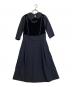 COMME des GARCONS（コムデギャルソン）の古着「ベロア切替ワンピース」｜ネイビー
