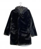 1piu1uguale3ウノピュウノウグァーレトレ）の古着「WRAP HOODED COAT」｜ブラック