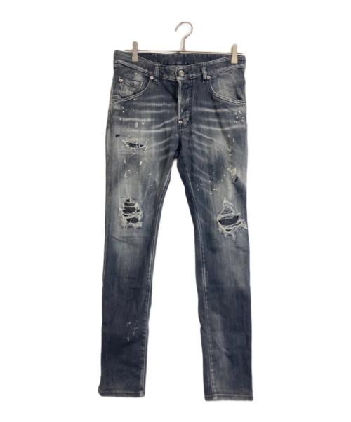 DSQUARED2（ディースクエアード）DSQUARED2 (ディースクエアード) TRASH BLACK WASH SUPER TWINKY JEAN ブラック サイズ:46の古着・服飾アイテム