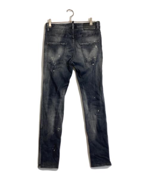 DSQUARED2（ディースクエアード）DSQUARED2 (ディースクエアード) TRASH BLACK WASH SUPER TWINKY JEAN ブラック サイズ:46の古着・服飾アイテム