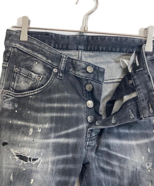 DSQUARED2（ディースクエアード）DSQUARED2 (ディースクエアード) TRASH BLACK WASH SUPER TWINKY JEAN ブラック サイズ:46の古着・服飾アイテム