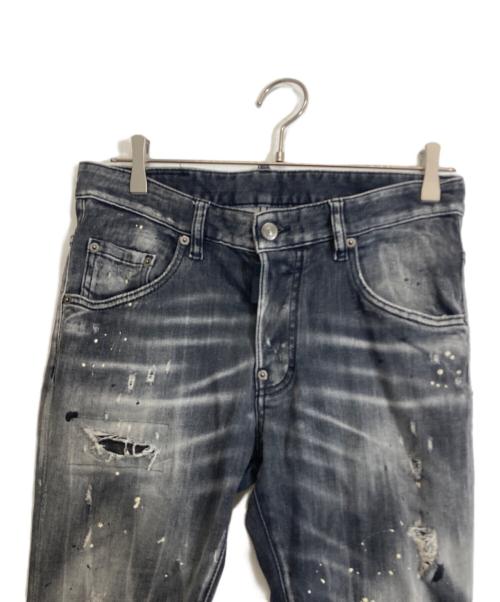 DSQUARED2（ディースクエアード）DSQUARED2 (ディースクエアード) TRASH BLACK WASH SUPER TWINKY JEAN ブラック サイズ:46の古着・服飾アイテム