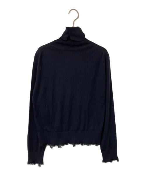 BLAMINK（ブラミンク）BLAMINK (ブラミンク) ウールフリンジタートルネックニット ブラック サイズ:36の古着・服飾アイテム