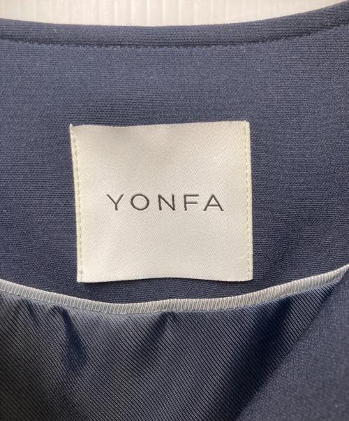 YONFA（ヨンファ）YONFA (ヨンファ) ノーカラージャケット ネイビー サイズ:Sの古着・服飾アイテム
