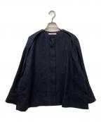 LOHENローヘン）の古着「No Collar Tent Silhouette Coat Jacket」｜ネイビー