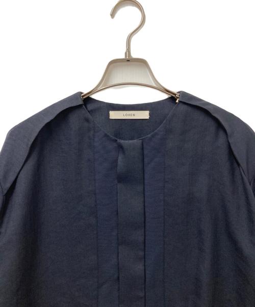 LOHEN（ローヘン）LOHEN (ローヘン) No Collar Tent Silhouette Coat Jacket ネイビー サイズ:Fの古着・服飾アイテム