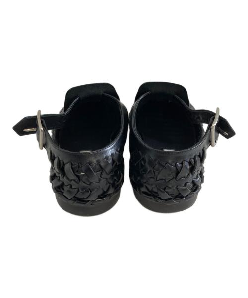 JIL SANDER（ジルサンダー）JIL SANDER (ジルサンダー) woven lether flat sandal ブラック サイズ:35の古着・服飾アイテム