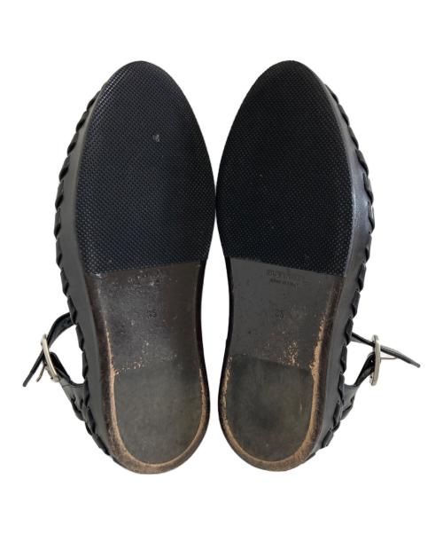 JIL SANDER（ジルサンダー）JIL SANDER (ジルサンダー) woven lether flat sandal ブラック サイズ:35の古着・服飾アイテム