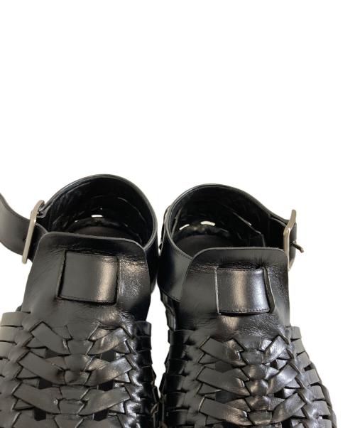 JIL SANDER（ジルサンダー）JIL SANDER (ジルサンダー) woven lether flat sandal ブラック サイズ:35の古着・服飾アイテム