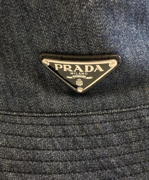 PRADA（プラダ）PRADA (プラダ) 三角ロゴデニムバケットハット インディゴ サイズ:XLの古着・服飾アイテム