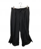 B Yohji Yamamotoビーヨウジヤマモト）の古着「2 Cotton Gabber Button Slit Pant」｜ブラック