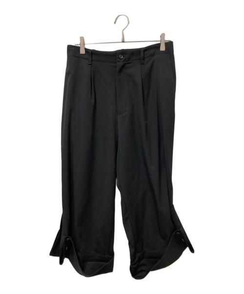 B Yohji Yamamoto（ビーヨウジヤマモト）B Yohji Yamamoto (ビーヨウジヤマモト) 2 Cotton Gabber Button Slit Pant ブラック サイズ:1の古着・服飾アイテム