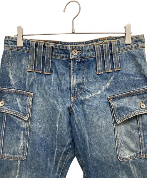 DOLCE & GABBANA（ドルチェ＆ガッバーナ）DOLCE & GABBANA (ドルチェ＆ガッバーナ) クラッシュ加工カーゴデニムパンツ インディゴ サイズ:32/46の古着・服飾アイテム