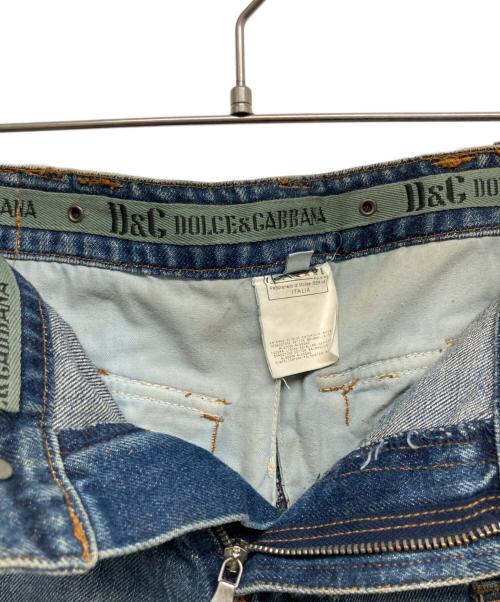 DOLCE & GABBANA（ドルチェ＆ガッバーナ）DOLCE & GABBANA (ドルチェ＆ガッバーナ) クラッシュ加工カーゴデニムパンツ インディゴ サイズ:32/46の古着・服飾アイテム