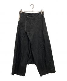 REGULATION Yohji Yamamoto（レギュレーションヨウジヤマモト）の古着「ハイパワポプリン ラップ サルエルパンツ」｜ブラック