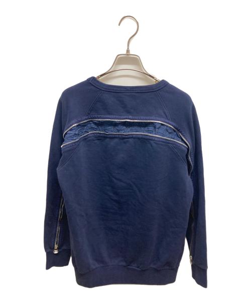 DRIES VAN NOTEN（ドリスヴァンノッテン）DRIES VAN NOTEN (ドリスヴァンノッテン) バックジップスウェット ネイビー サイズ:XSの古着・服飾アイテム