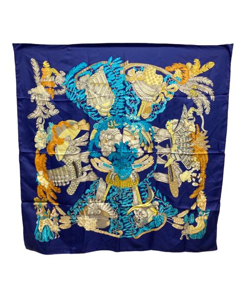 HERMES（エルメス）HERMES (エルメス) シルクスカーフ　カレ90 ネイビーの古着・服飾アイテム