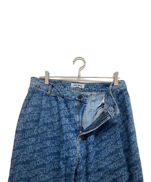 FUCKING AWESOME（ファッキンオーサム）Fucking Awesome (ファッキンオーサム) 総柄デニムパンツ インディゴ サイズ:W36の古着・服飾アイテム