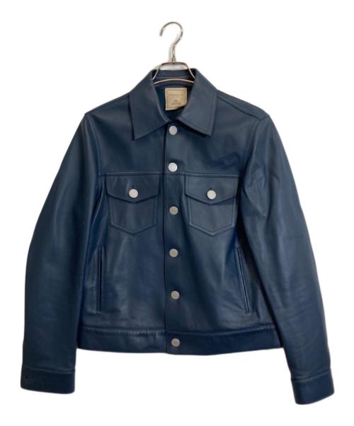 TOMORROW LAND（トゥモローランド）TOMORROW LAND (トゥモローランド) ラムレザージャケット ブルー サイズ:48の古着・服飾アイテム