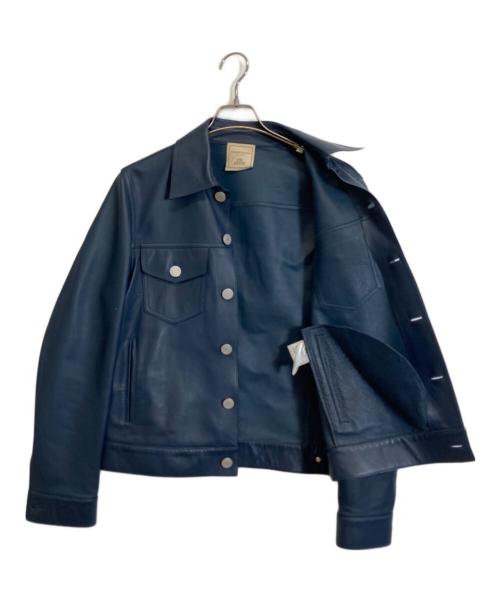 TOMORROW LAND（トゥモローランド）TOMORROW LAND (トゥモローランド) ラムレザージャケット ブルー サイズ:48の古着・服飾アイテム