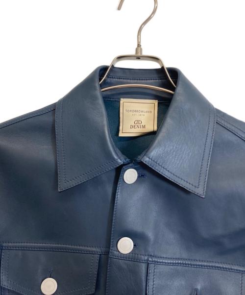 TOMORROW LAND（トゥモローランド）TOMORROW LAND (トゥモローランド) ラムレザージャケット ブルー サイズ:48の古着・服飾アイテム