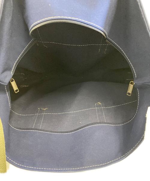 L.L.Bean（エルエルビーン）L.L.Bean (エルエルビーン) Deep Bottom Leather Handle Zip Tote L ネイビーの古着・服飾アイテム