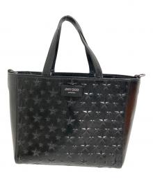 JIMMY CHOO（ジミーチュウ）の古着「ぺガシ パテントレザースターエンボス2wayショルダーバッグ」｜ブラック