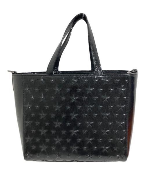 JIMMY CHOO（ジミーチュウ）JIMMY CHOO (ジミーチュウ) ぺガシ パテントレザースターエンボス2wayショルダーバッグ ブラックの古着・服飾アイテム
