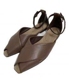 BRUNELLO CUCINELLI（ブルネロクチネリ）の古着「モニーレアンクルストラップサンダル」｜ブラウン