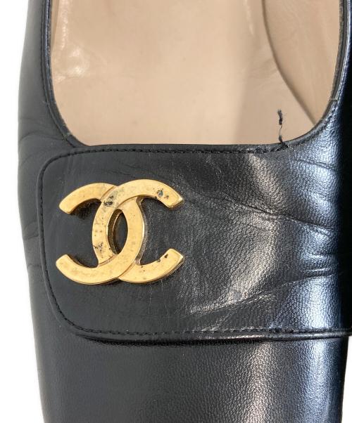 CHANEL（シャネル）CHANEL (シャネル) ココマークレザーパンプス ブラック サイズ:37　1/2の古着・服飾アイテム